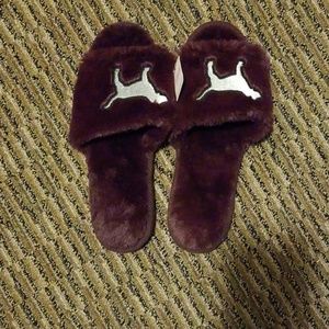 Fuzzy Victoria secret pink slippers
